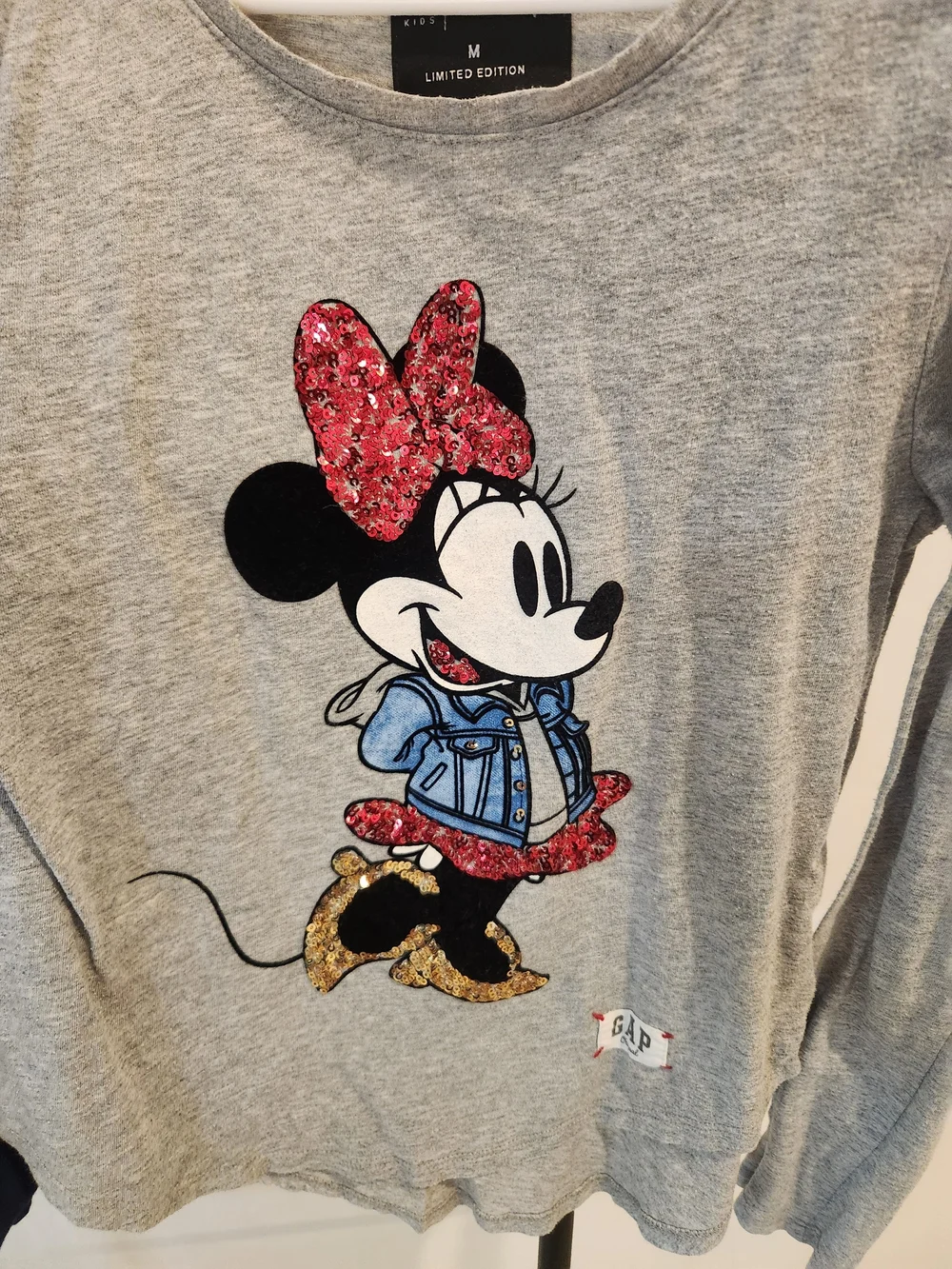 GAP Girls' Limited Ed Minnie Mouse Sequin Long-Sleeve Top